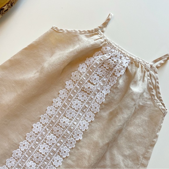 • Max & Dora 100% Linen Lace Front Dress - Made in the USA | Size 5 • - Picture 2 of 6